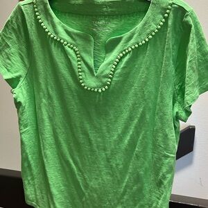 Talbots Lime Green Short Sleeve Top NWOT #007